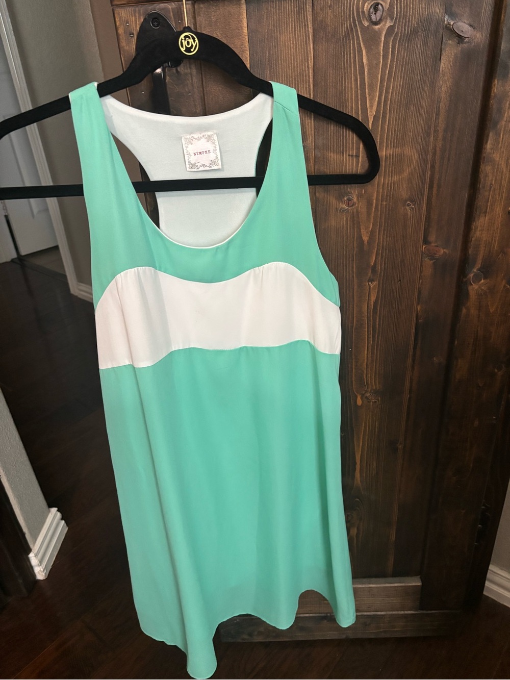 NYMPHE Mint and White Colorblock Tank Dress